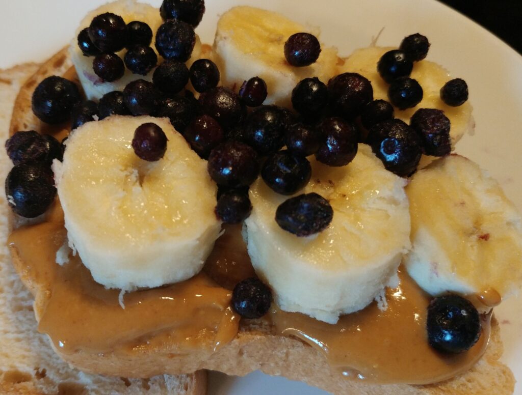 Grilled Peanut Butter Blueberry Banana Sandwich