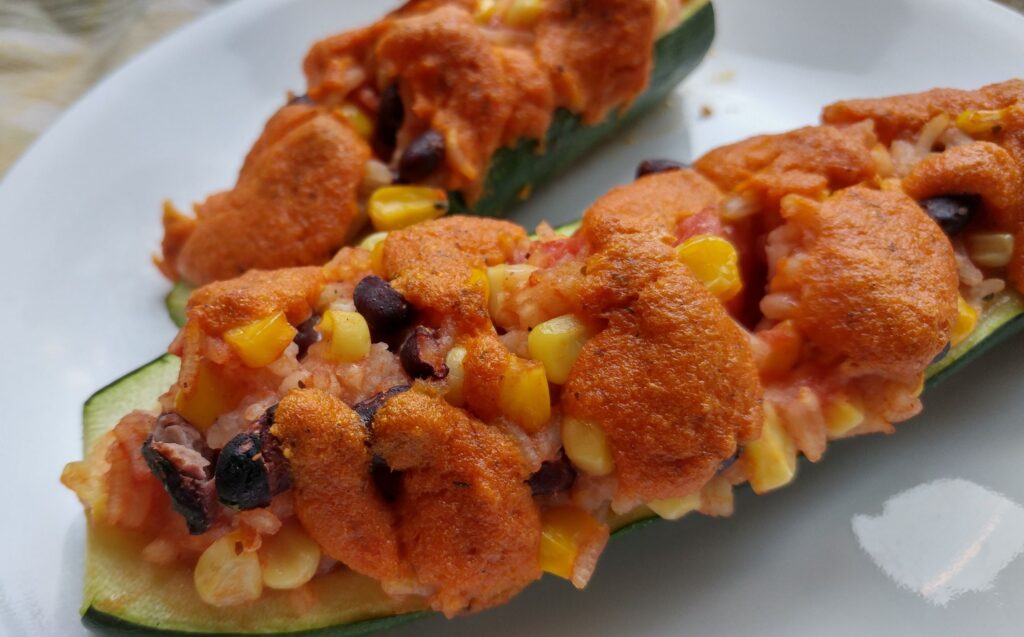 Vegan Mexican Stuffed Zucchini