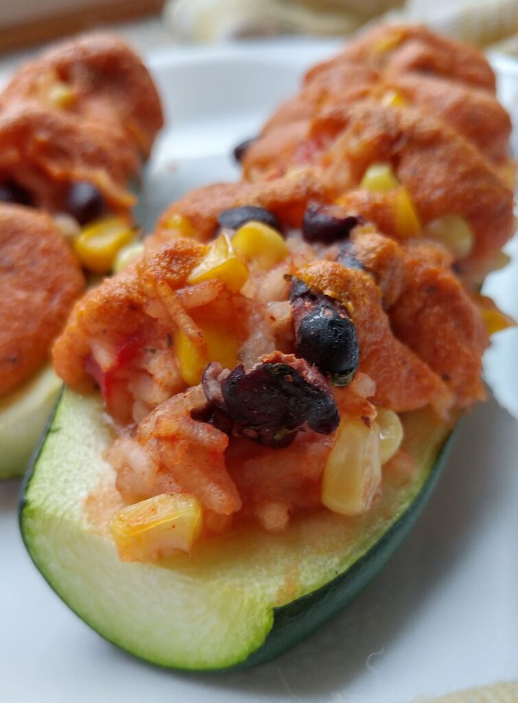 Vegan Mexican Stuffed Zucchini