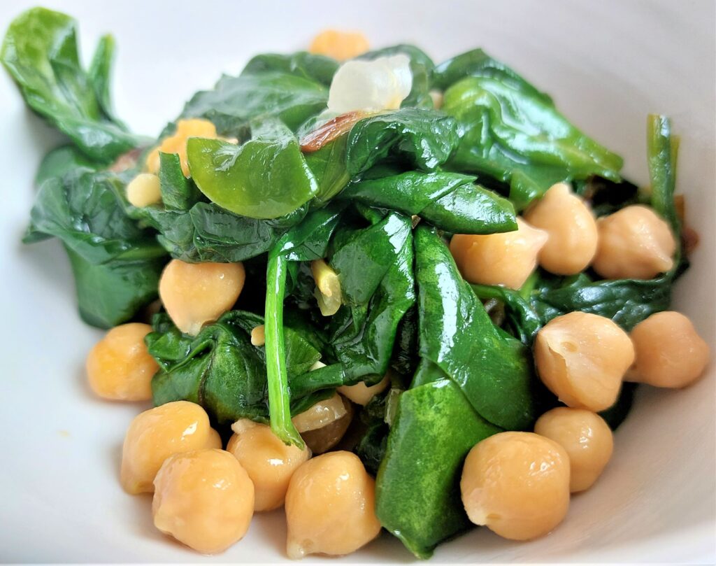 Sauteed Spinach and Chickpeas