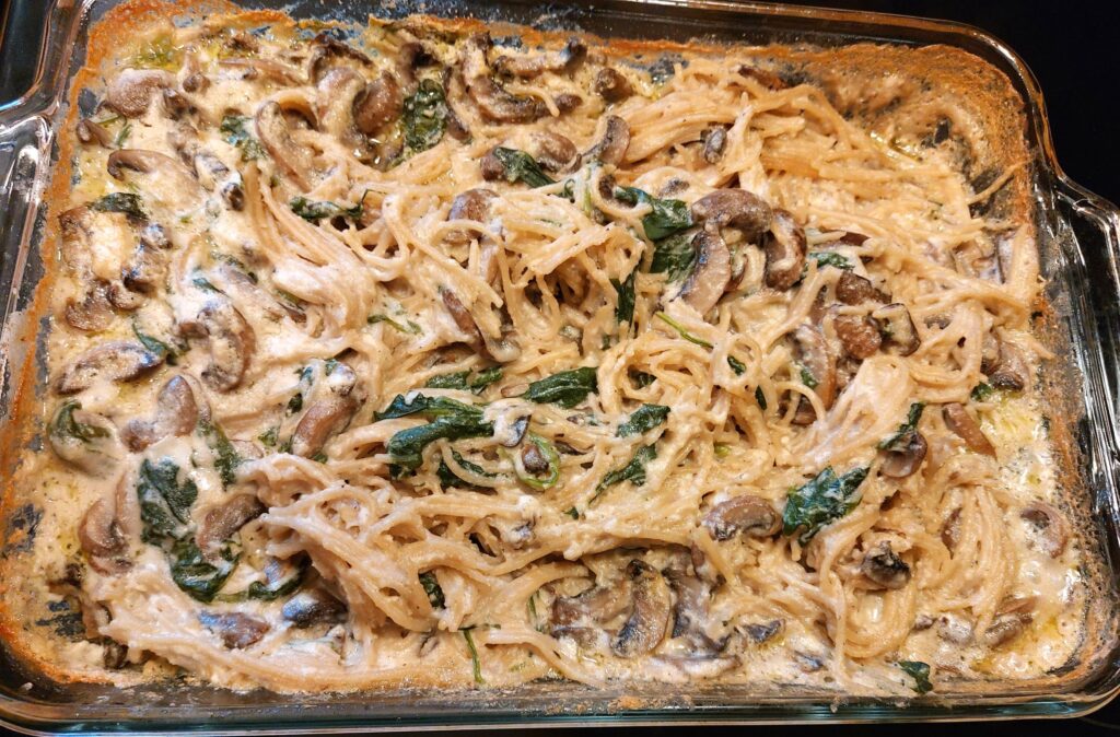 Vegan Baked White Sauce Spaghetti