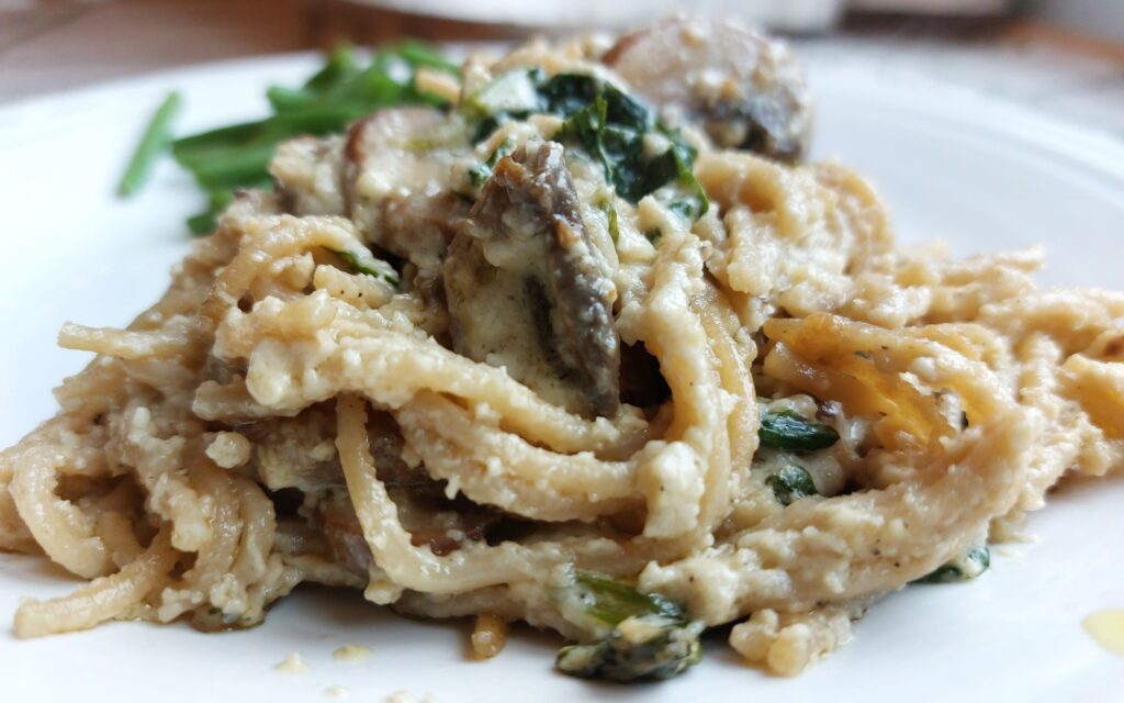 Vegan Baked White Sauce Spaghetti