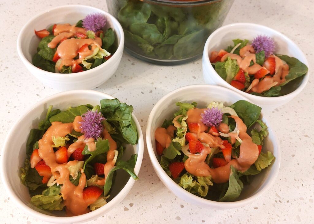 Salad with Rhubarb Dressing