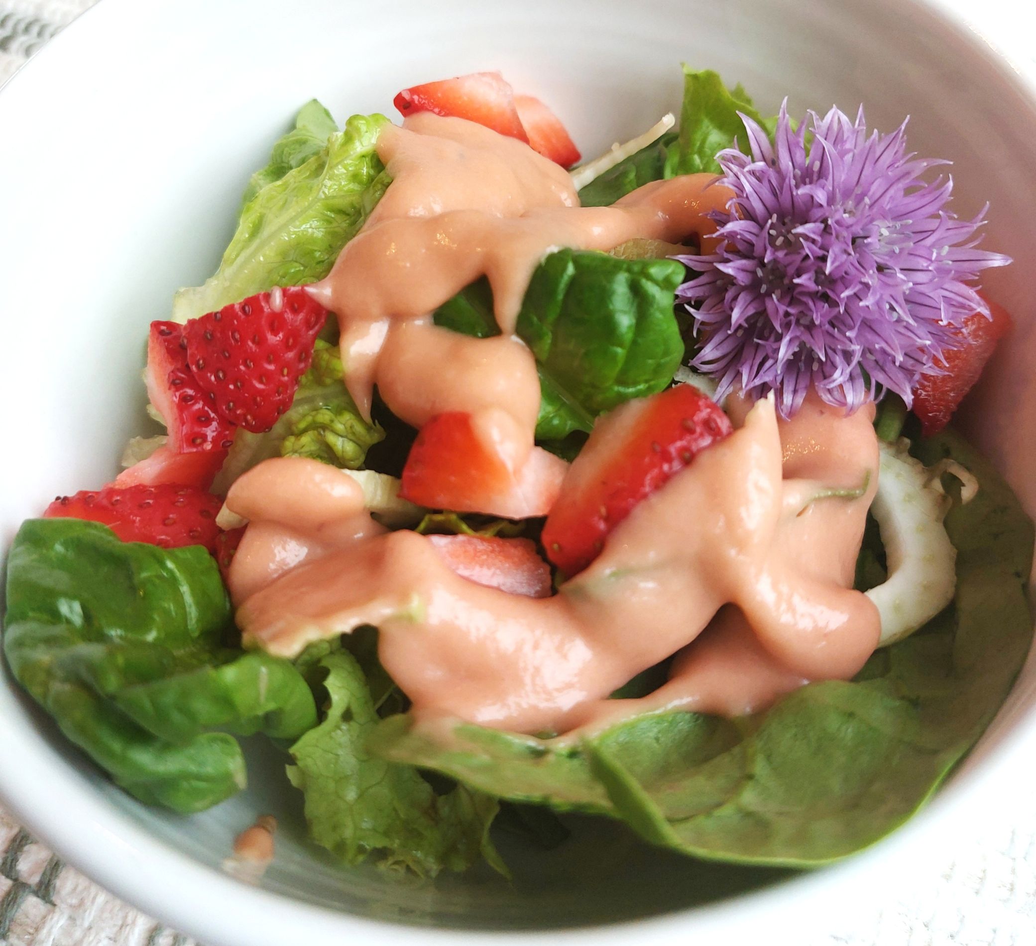 Salad with Rhubarb Dressing